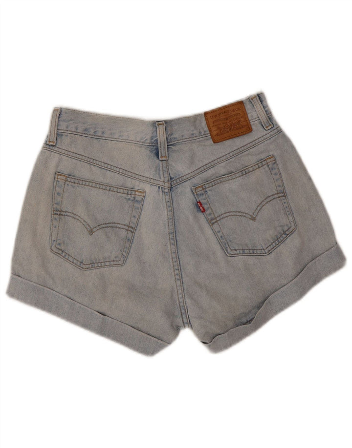 Levi's ženske traper kratke hlače W27 male plave boje pamuka
