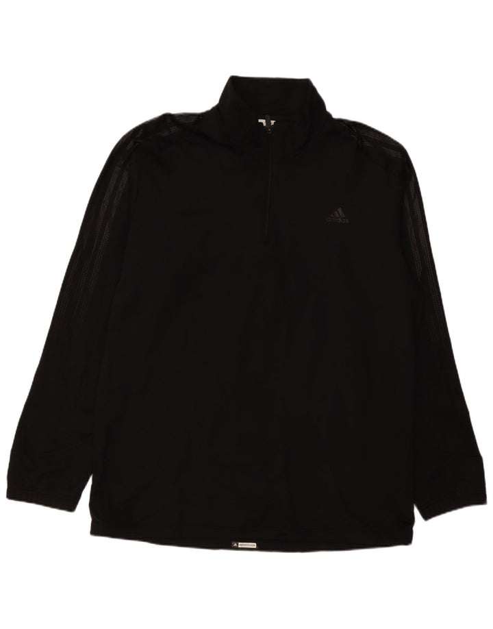 ADIDAS muški džemper s izrezom s patentnim zatvaračem Climawarm XL crni poliester