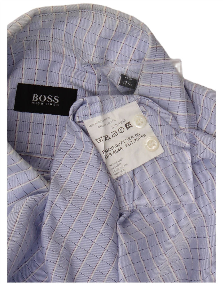 HUGO BOSS Muška košulja Veličina 45 17 1/2 XL Ljubičasta karirana pamuk