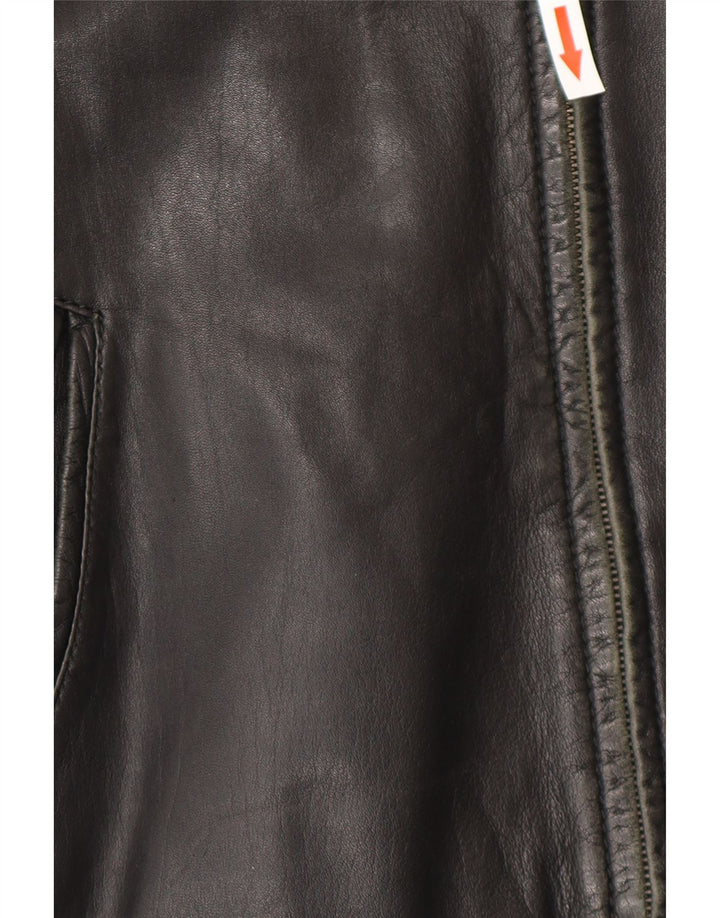 Vintage muška bomber kožna jakna IT 50 velika crna koža