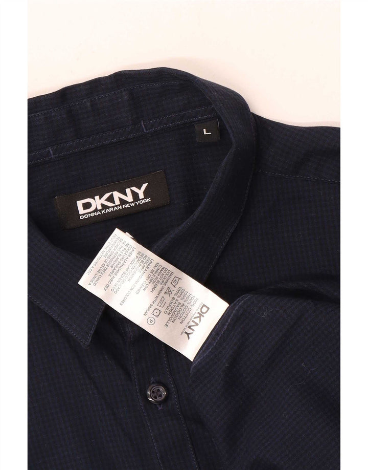 Dkny muška košulja velika tamnoplava gingham pamuk