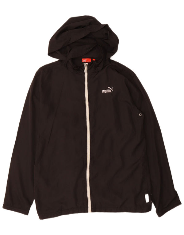 PUMA Gornja jakna s kapuljačom za dječake 13-14 godina XL crni poliester