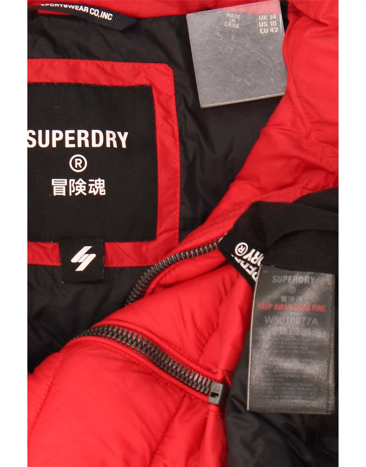 Superdry ženska podstavljena jakna UK 14 Large Red Polyester