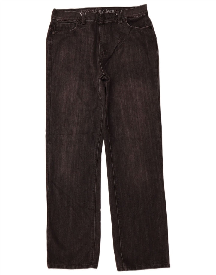 CALVIN KLEIN Rebel ravne traperice za djevojčice 15-16 godina W30 L29 Crne klasične