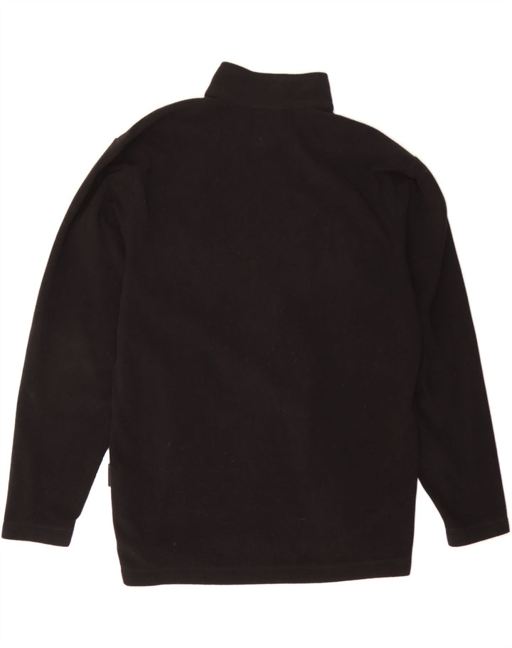 JACK WOLFSKIN Mens Zip Neck Fleece Jumper Small Black Polyester Vintage Jack Wolfskin and Second-Hand Jack Wolfskin from Messina Hembry 