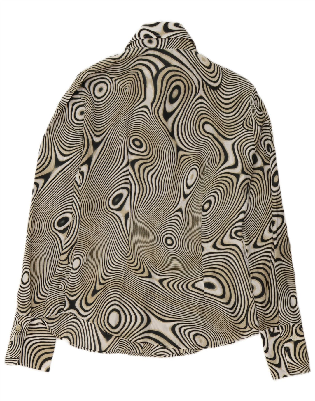 BENETTON Ženska košulja s apstraktnim uzorkom UK 14 Srednje crna