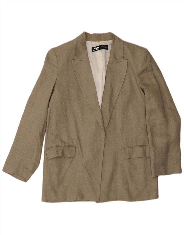 Zara ženski otvoreni sako jakna UK 16 Large Beige Lan
