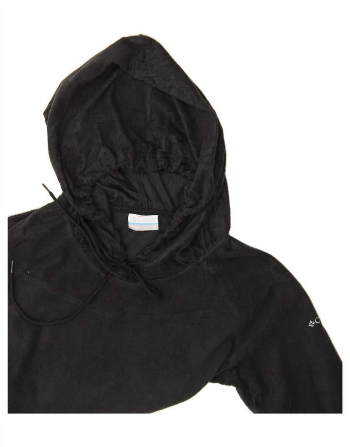 COLUMBIA Womens Hooded Fleece Jumper UK 12 Medium Black Polyester Vintage Columbia and Second-Hand Columbia from Messina Hembry 
