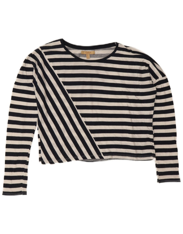 Zara ženska majica dugih rukava dugih rukava UK 10 malih crnih pamuka na pruge