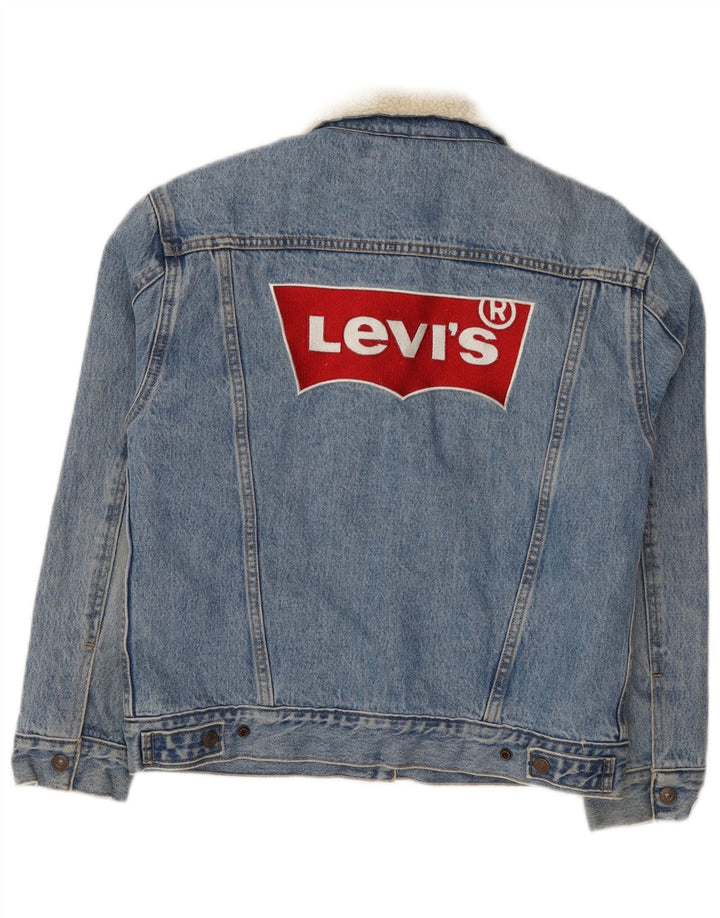 Levi's Graphic Sherpa traper jakna UK 10 Small Blue Cotton