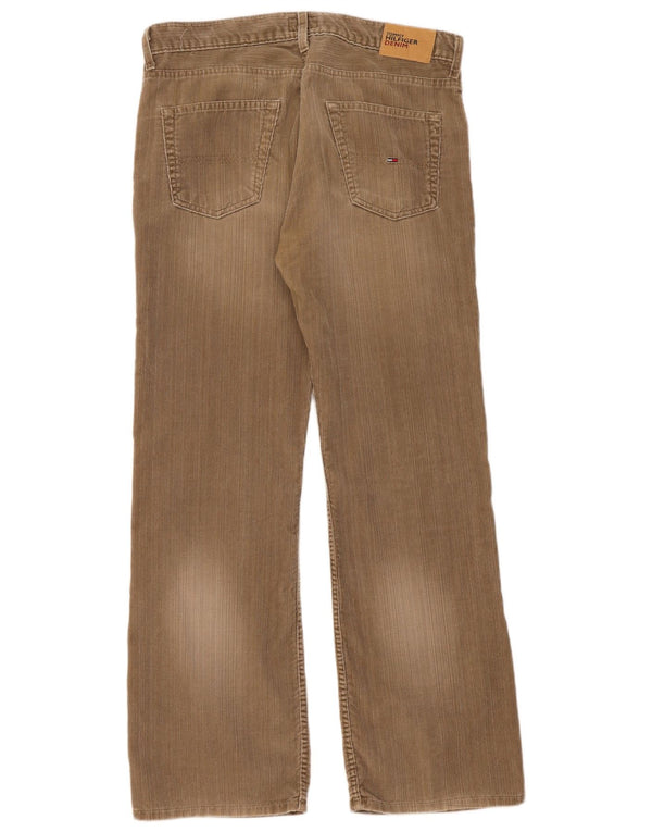 Ženske hlače od samta Tommy Hilfiger Bootcut W34 L32 Bež Pamuk