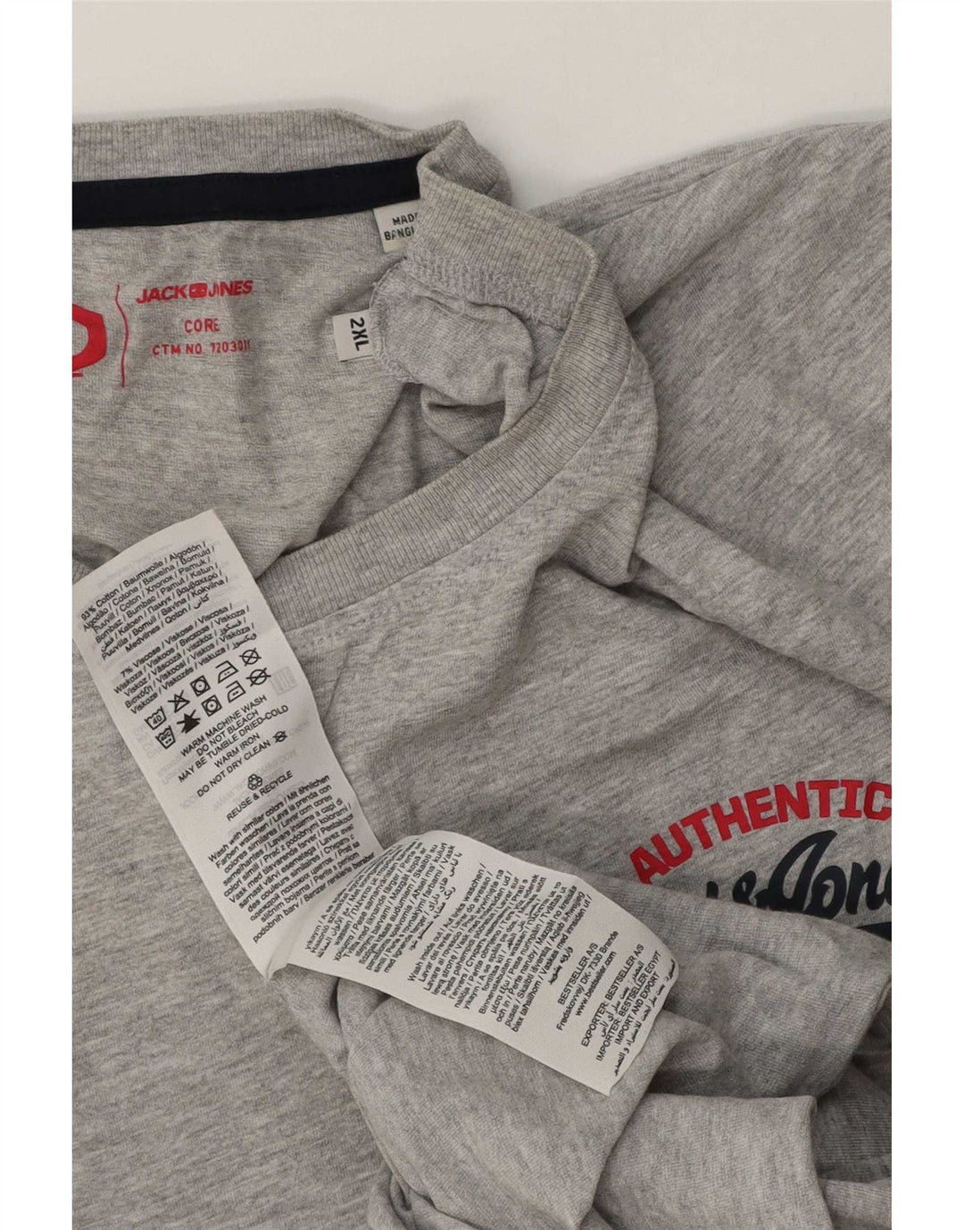 Jack & Jones muška majica kratkih rukava 2XL sivi pamuk