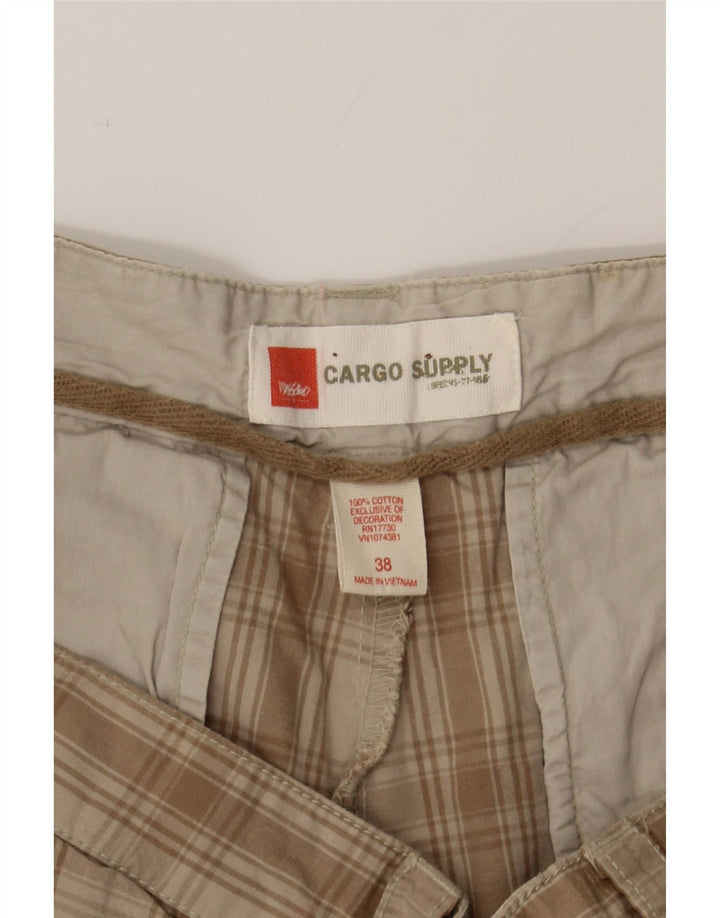 MOSSIMO Mens Chino Shorts W38 XL Beige Check Cotton Vintage Mossimo and Second-Hand Mossimo from Messina Hembry 