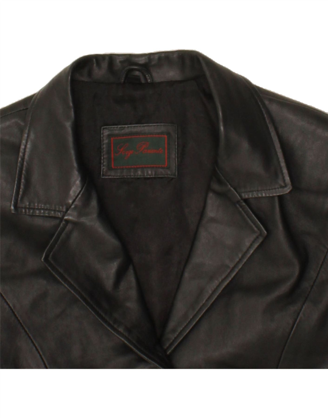 VINTAGE Womens Leather Coat UK 12 Medium Black Leather Vintage Vintage and Second-Hand Vintage from Messina Hembry 