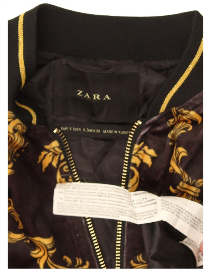 Zara muška bomber jakna s apstraktnim uzorkom UK 36 mali crni poliester