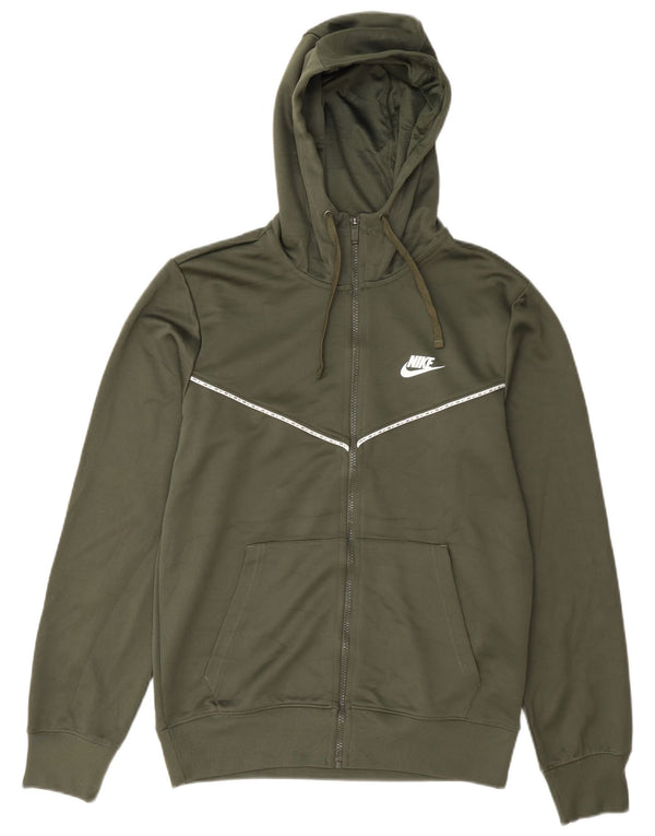 Nike muški pulover s kapuljačom na patentni zatvarač mali zeleni poliester