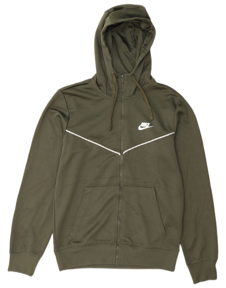 Nike muški pulover s kapuljačom na patentni zatvarač mali zeleni poliester