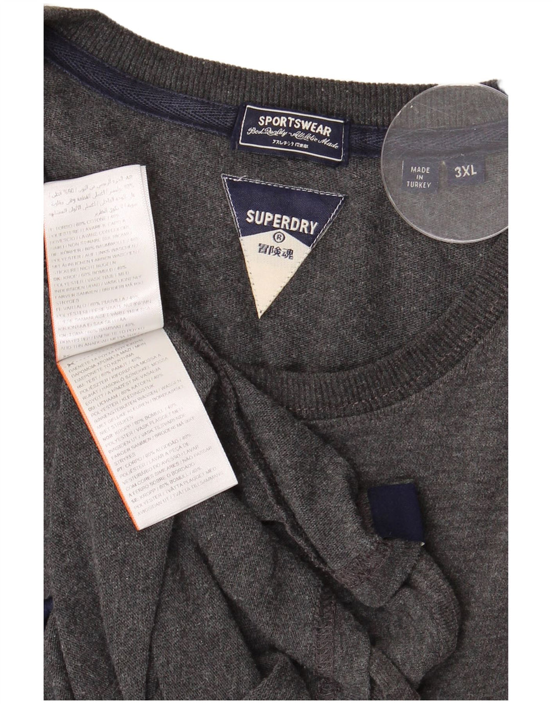 SUPERDRY muška majica s grafičkim motivima, 3XL sivi pamuk