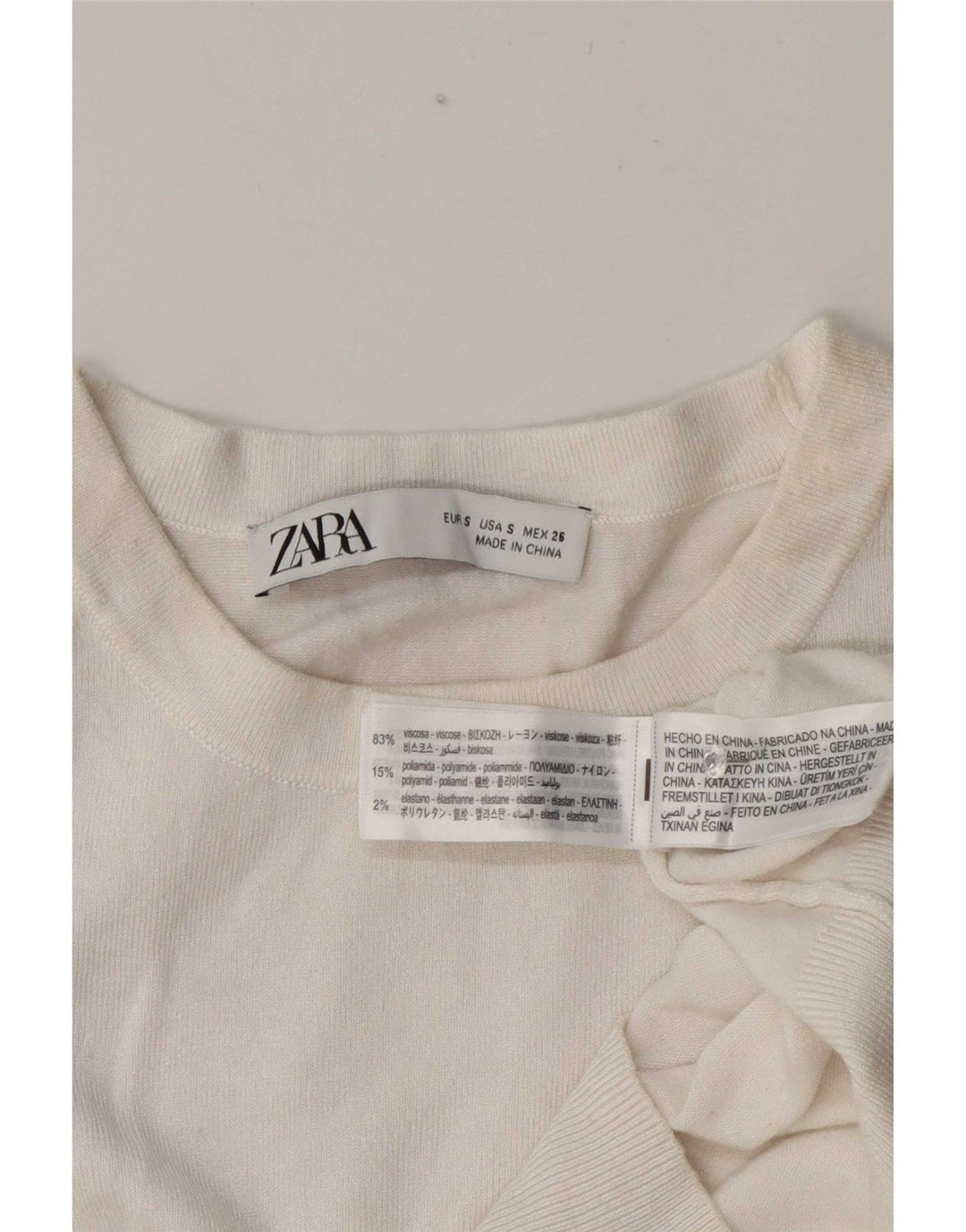 Zara ženska majica kratkih rukava UK 10 Mala bijela viskoza