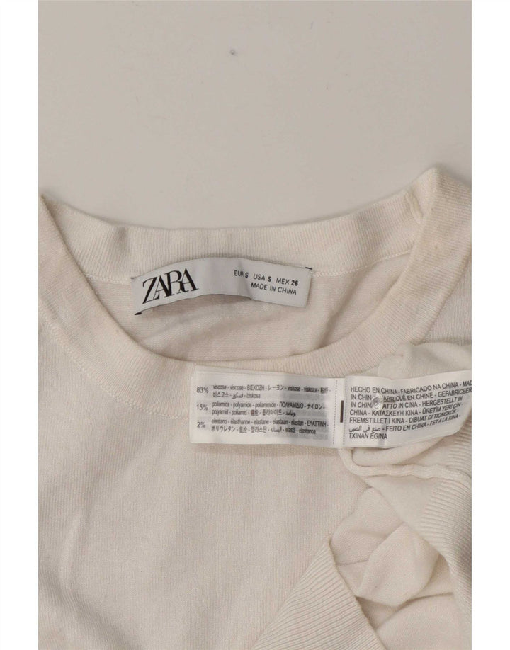 Zara ženska majica kratkih rukava UK 10 Mala bijela viskoza