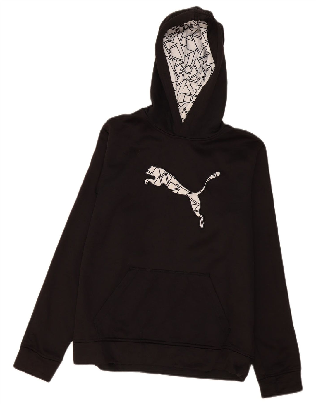 Puma Boys Graphic Hoodie Džemper 12-13 godina veliki crni poliester