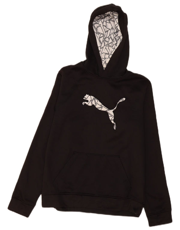 Puma Boys Graphic Hoodie Džemper 12-13 godina veliki crni poliester
