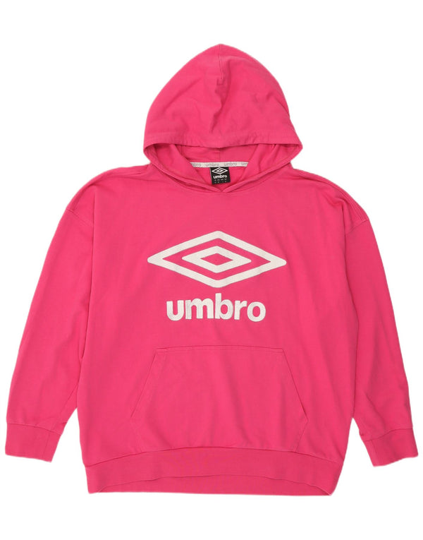 UMBRO Ženska prevelika majica s kapuljačom s kapuljačom UK 14 Srednje ružičasti pamuk
