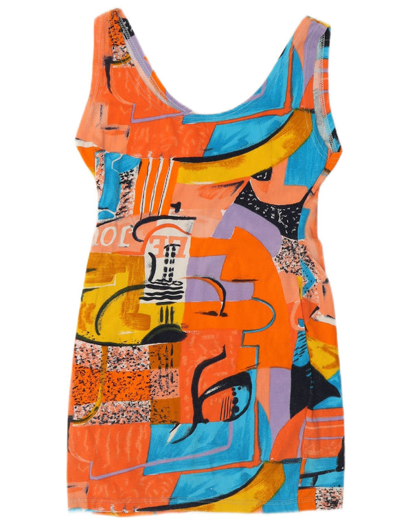 Vintage ženska haljina uz donji dio s apstraktnim uzorkom UK 8 Mala, višebojna