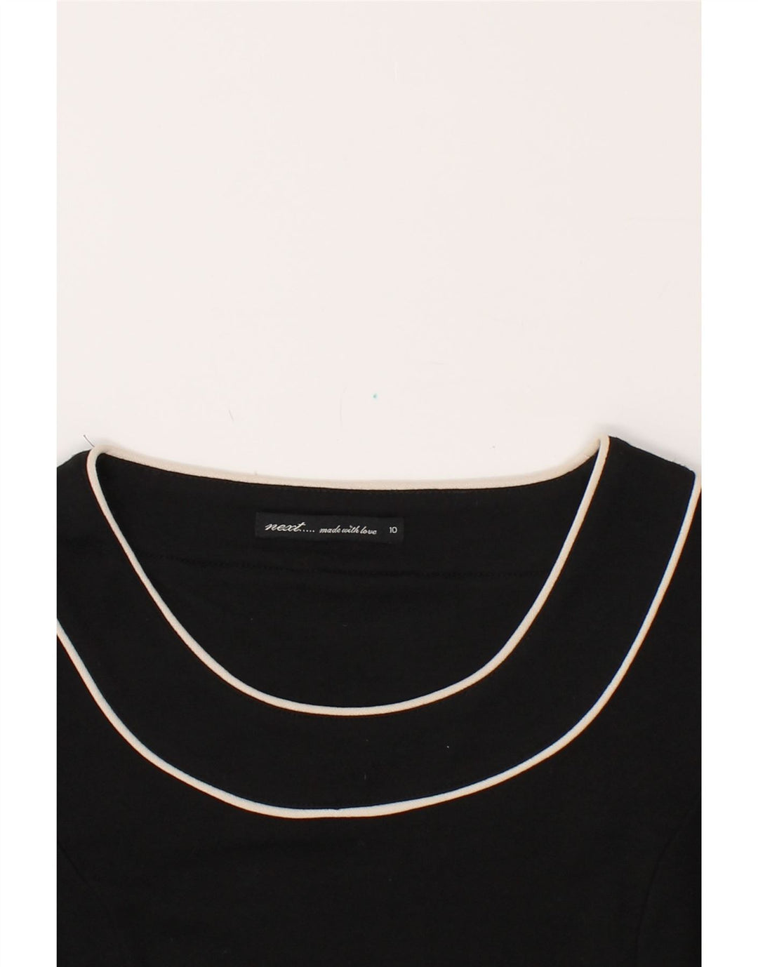 NEXT Womens 3/4 Sleeve Sheath Dress UK 10 Small Black Polyester Vintage Next and Second-Hand Next from Messina Hembry 