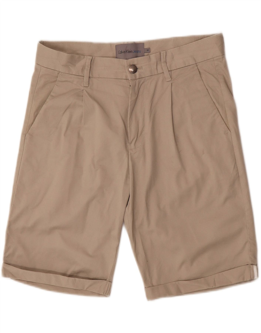 Calvin Klein muške kratke chino hlače s štipaljkama W30 srednje bež boje
