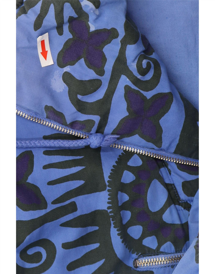 Vintage muška široka anorak jakna UK 38 srednje plavi geometrijski pamuk