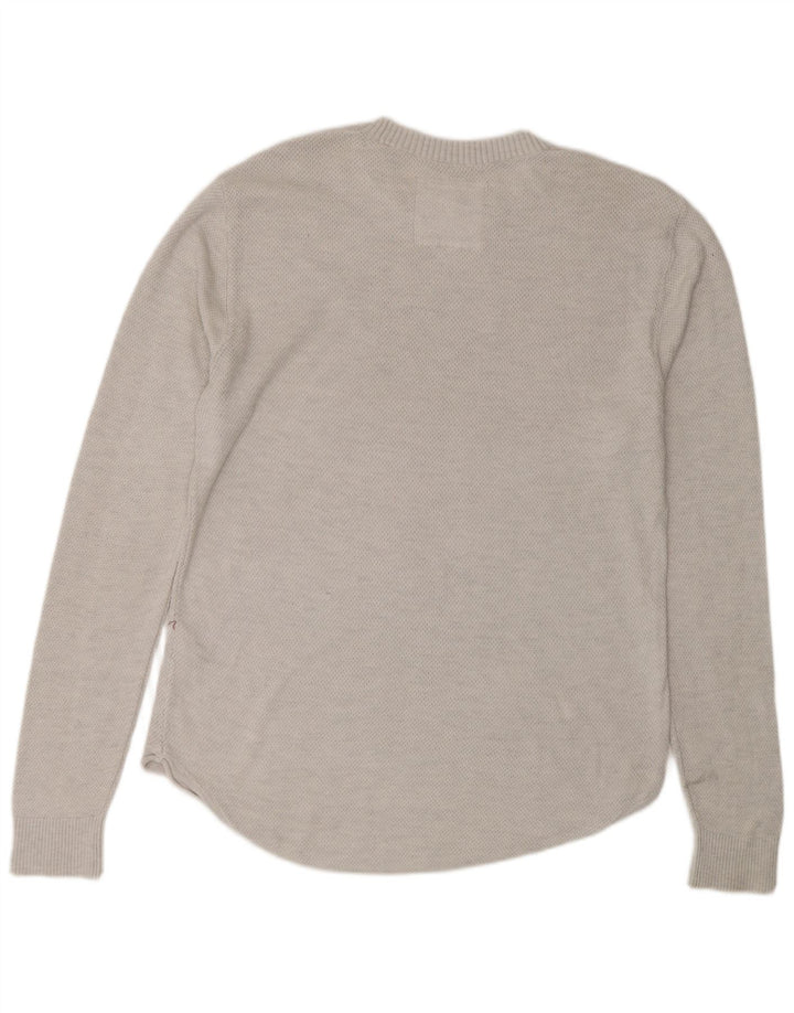 HOLLISTER Mens Crew Neck Jumper Sweater Medium Grey Cotton