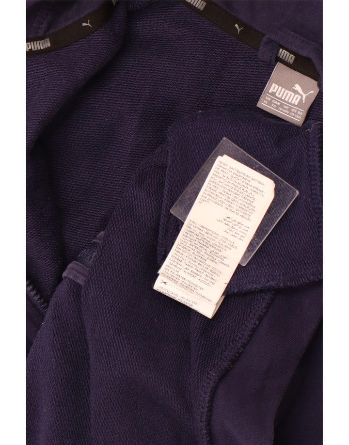 PUMA Boys Graphic Zip Hoodie pulover 13-14 Years Mornarsko plavi pamuk