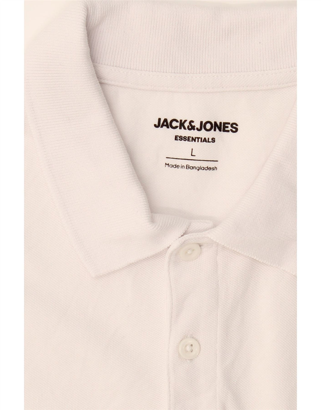 JACK & JONES Mens Polo Shirt Large White Cotton Vintage Jack & Jones and Second-Hand Jack & Jones from Messina Hembry 