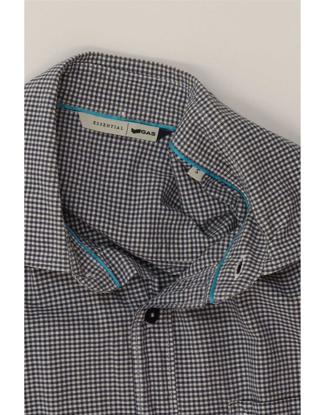 Gas muška majica mala mornarsko plava pamuk gingham