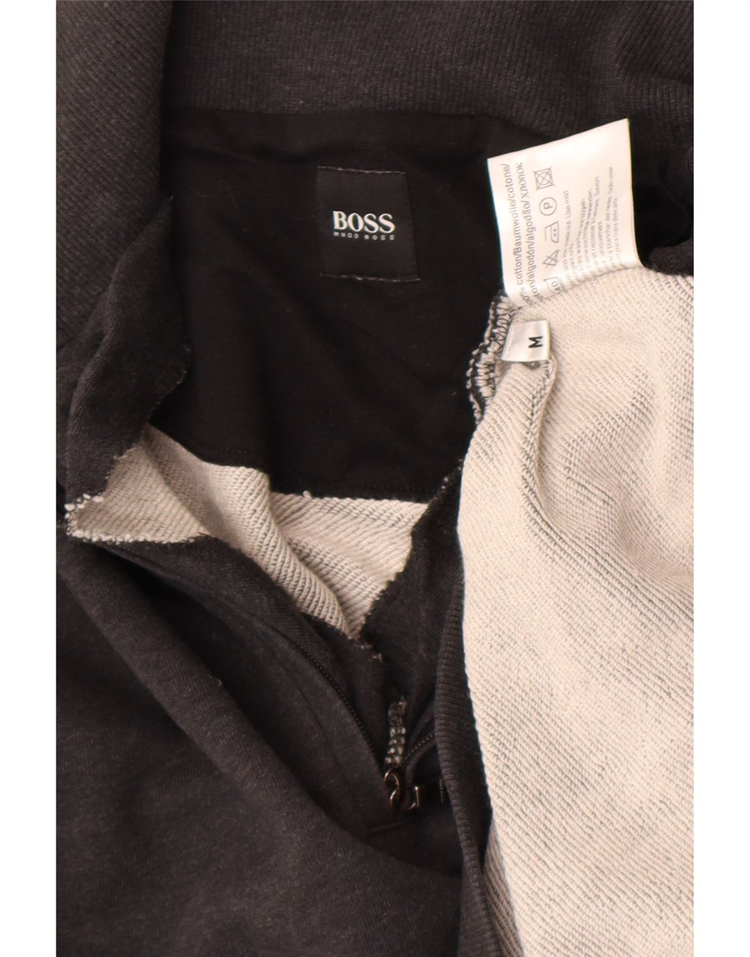 Hugo Boss muška majica s izrezom i srednjim sivim pamukom