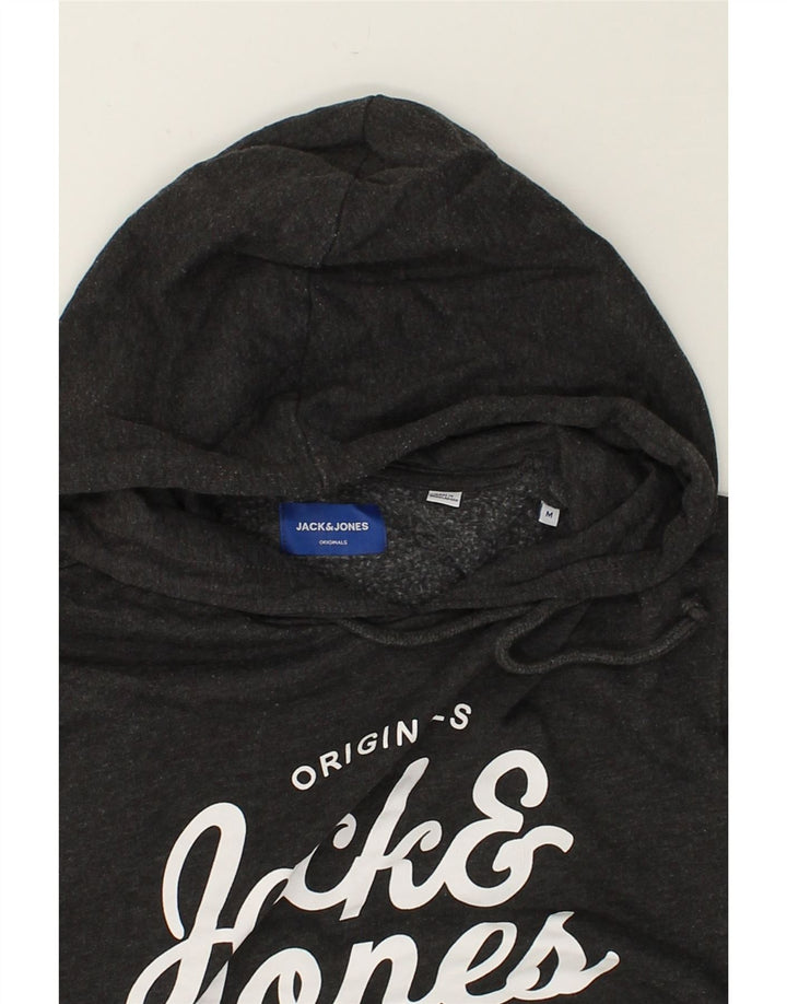JACK & JONES Mens Graphic Hoodie Jumper Medium Grey Cotton | Vintage Jack & Jones | Thrift | Second-Hand Jack & Jones | Used Clothing | Messina Hembry 