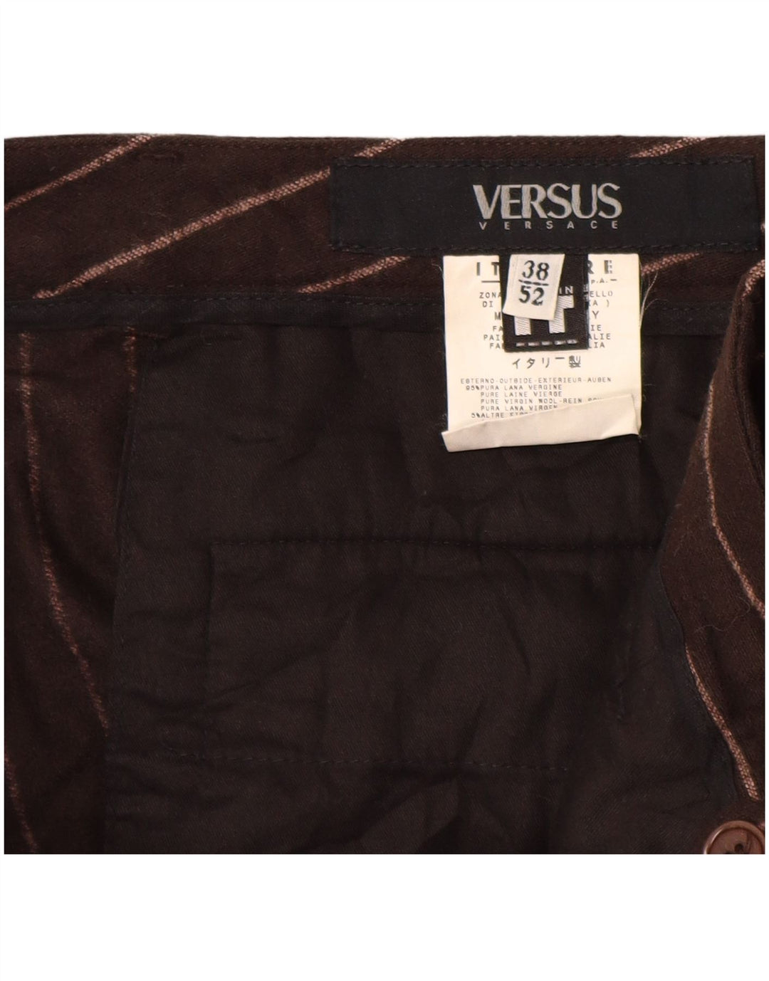 VERSACE ženske Versus ležerne hlače IT 52 2XL W38 L29 smeđe na pruge
