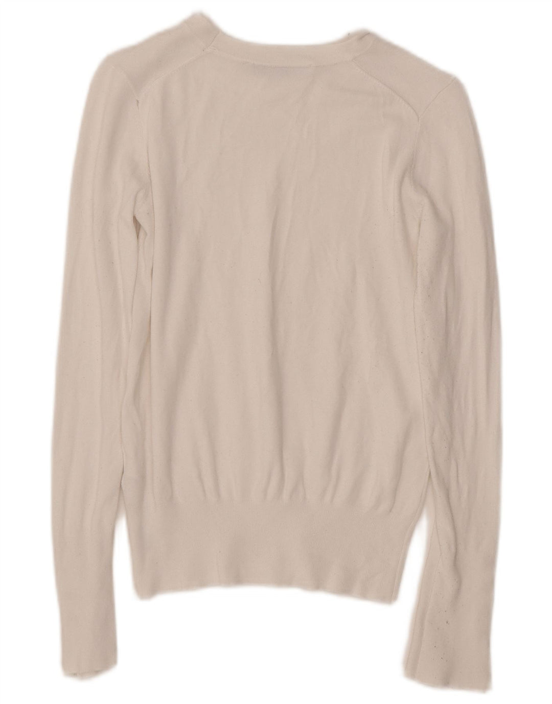 ZARA ženski džemper s veznim izrezom UK 10 Mala bijela viskoza