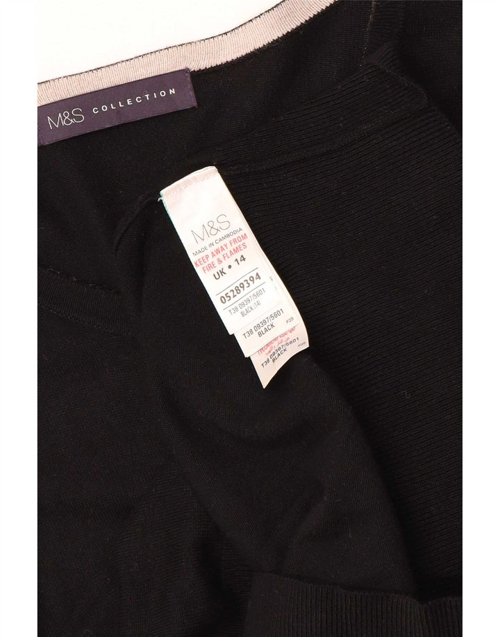 Marks & Spencer ženski kardigan pulover UK 14 Srednja crna viskoza