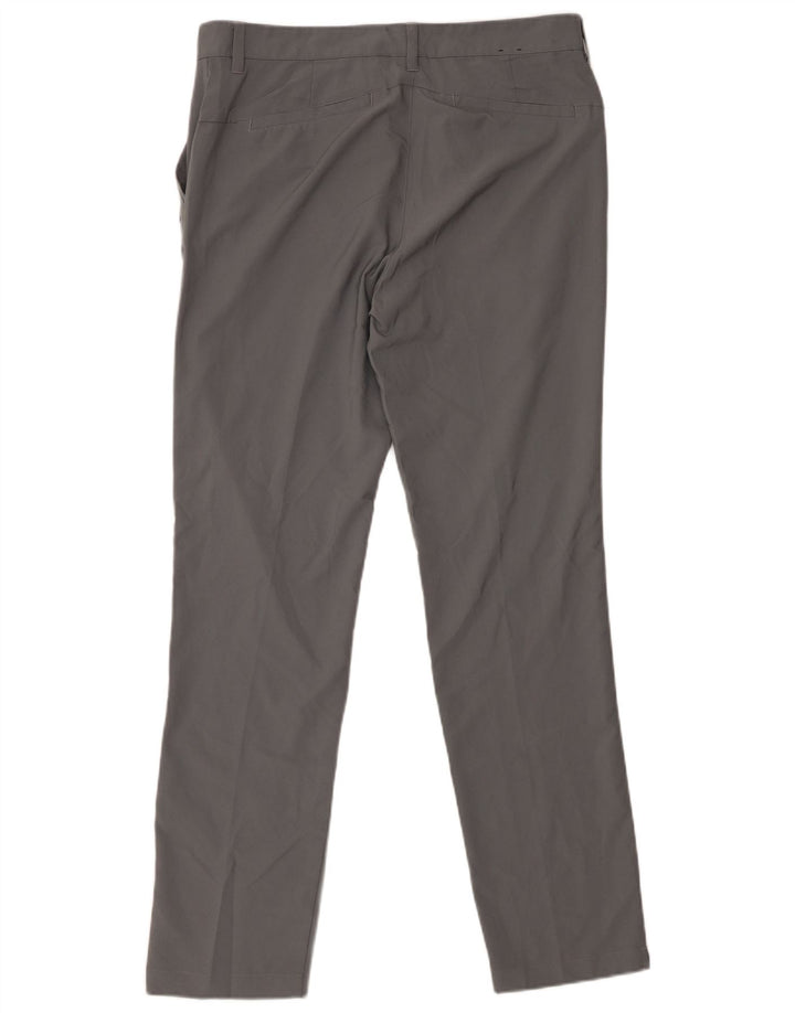 ADIDAS Mens Straight Chino Trousers W32 L32 Grey Polyester