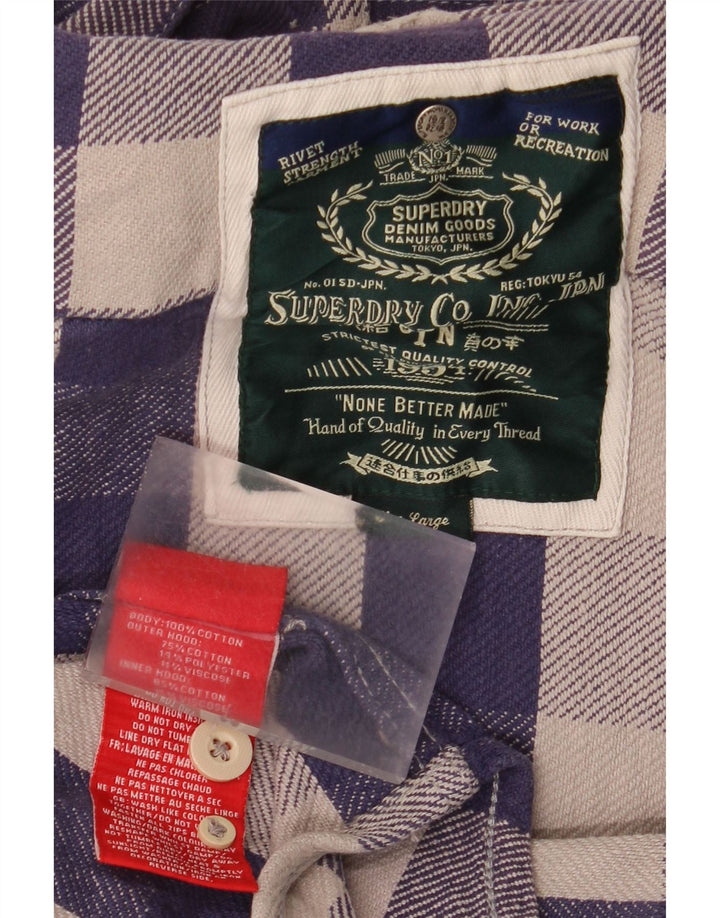 Superdry muška flanelska košulja velika tamnoplava pamuk od ginghama