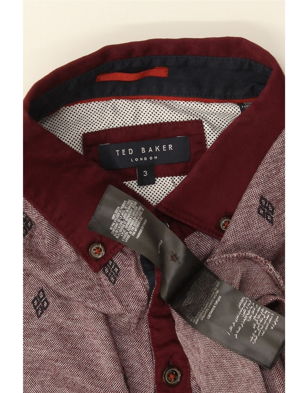 Muška polo majica Ted Baker, veličina 3, srednje tamnocrveni pamuk