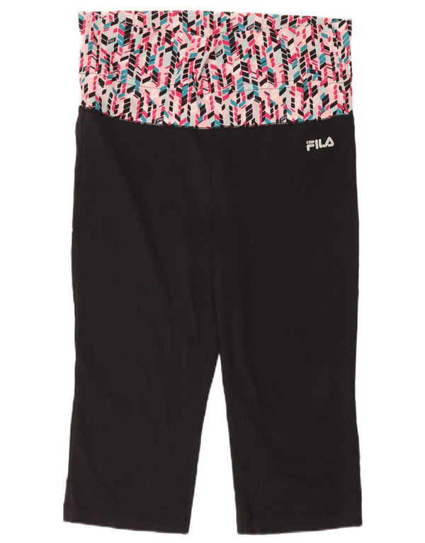 Fila ženske Capri tajice UK 16 Veliki crni geometrijski poliester