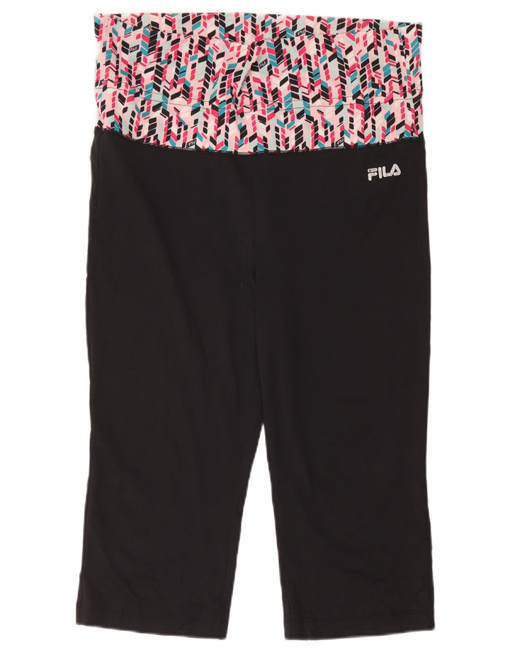 Fila ženske Capri tajice UK 16 Veliki crni geometrijski poliester