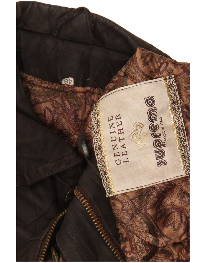 Suprema muška kožna jakna IT 48 srednje smeđa koža