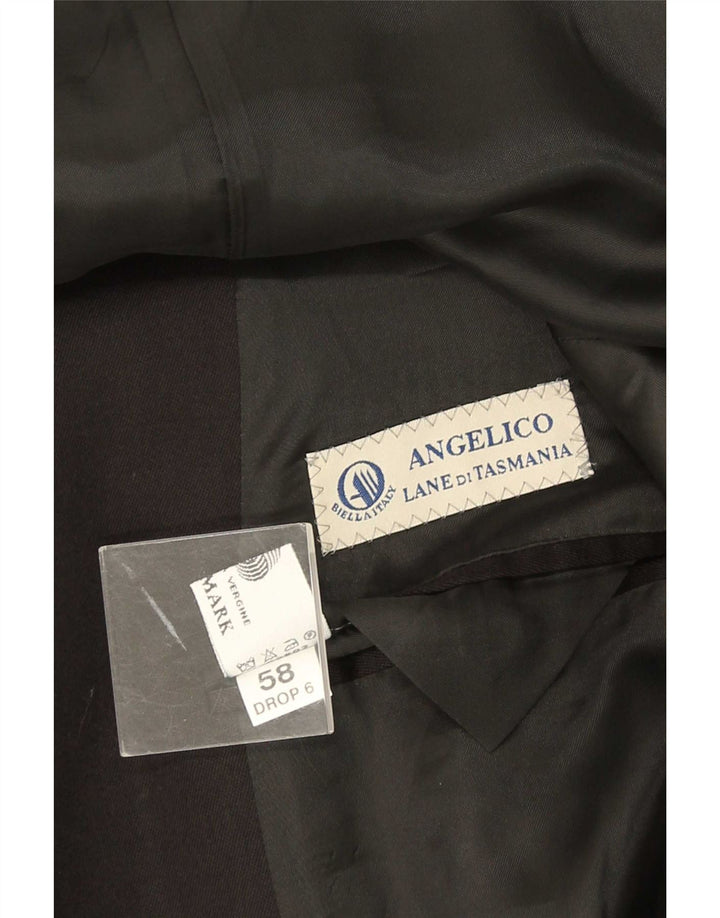 Angelico muški sako s dvostrukim kopčanjem IT 58 4XL crna vuna