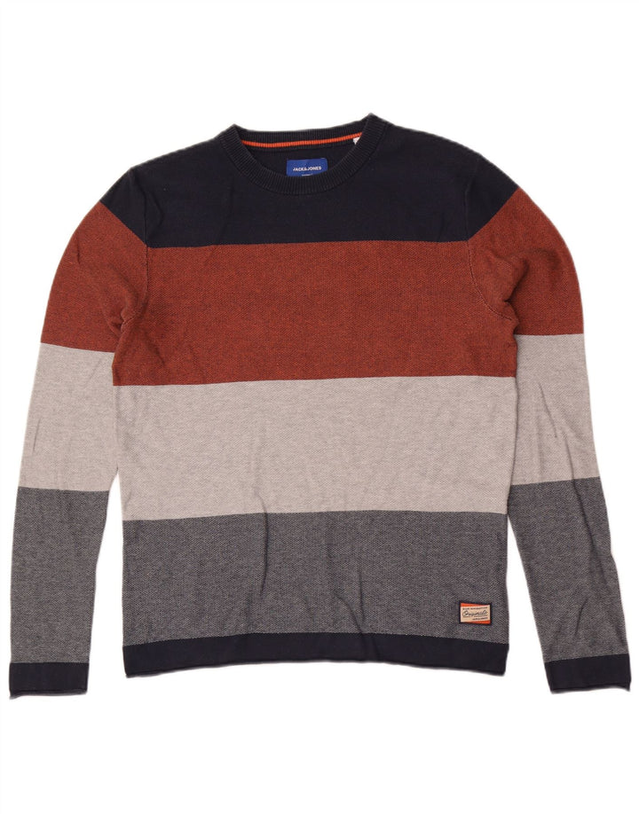 Jack & Jones muška majica dugih rukava srednje boje, pamuk na pruge