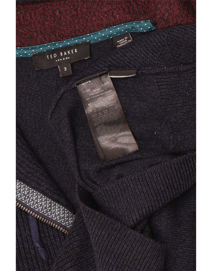Ted Baker, muški kardigan s kapuljačom, punim patentnim zatvaračem, veličina 2, mali tamnoplavi