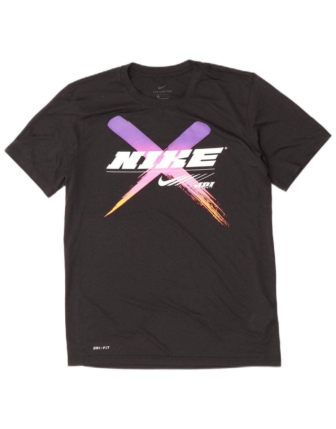 Nike Dri Fit Graphic T-Shirt Top Srednje crni poliester